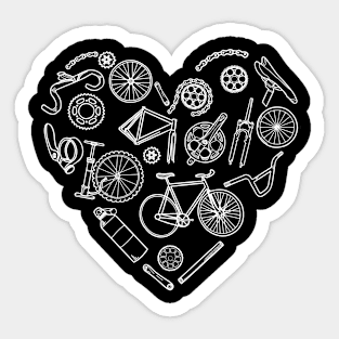 Bicycle Heart Bicycling Sticker